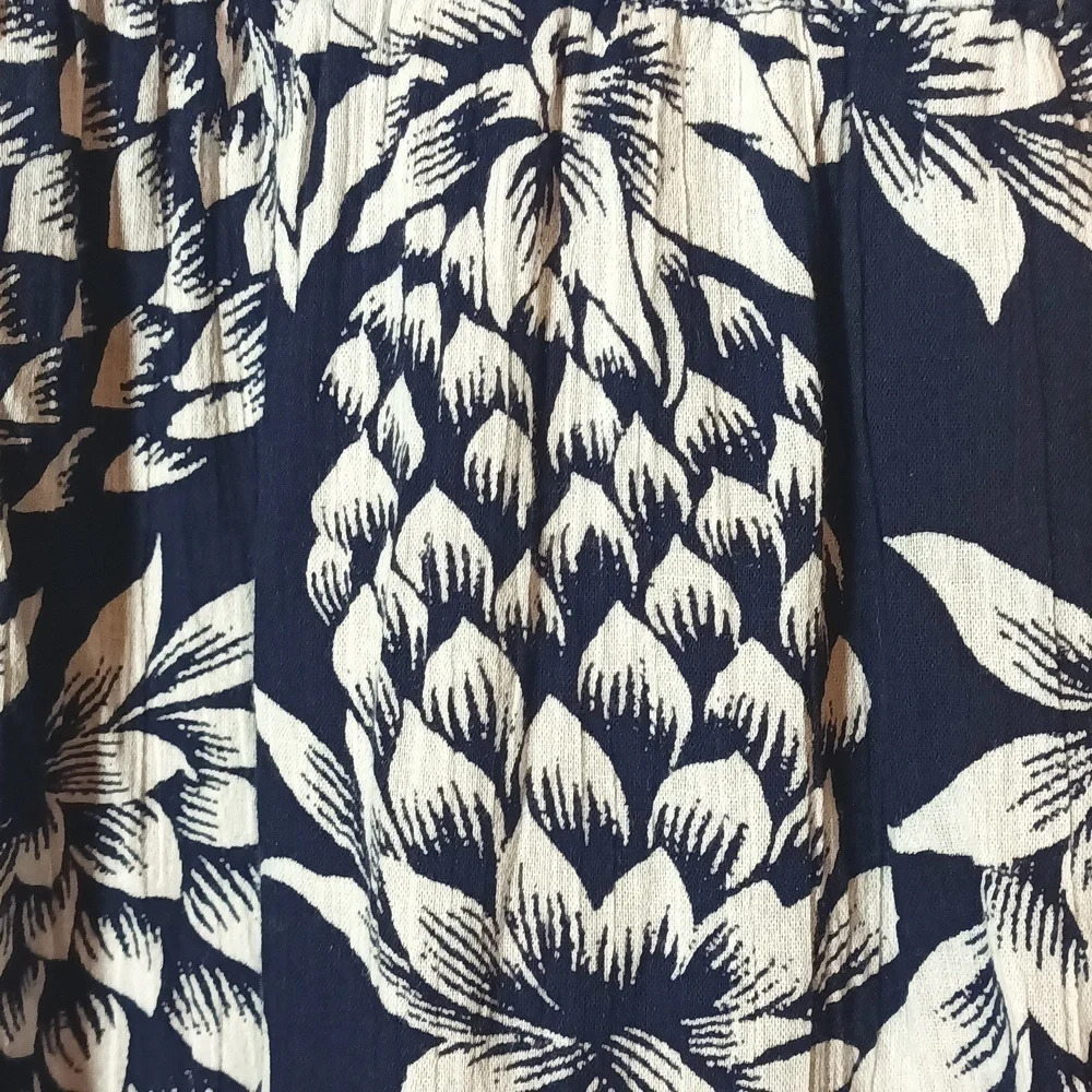 J Crew Navy Novelty Pineapple Print Cotton Pullover Pockets Covered Button 6 - Picture 9 of 12